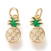 Brass Micro Pave Clear Cubic Zirconia Charms ZIRC-K086-01G-1