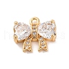 Brass Micro Pave Clear Cubic Zirconia Charms KK-C076-16G-1