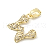 Brass Micro Pave Cubic Zirconia Pendants ZIRC-C012-01G-23-2
