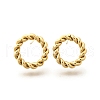 Ion Plating(IP) 304 Stainless Steel Twist Rope Ring Stud Earrings for Woman EJEW-N097-006LG-2