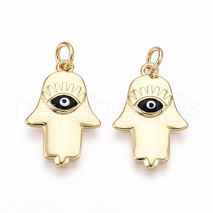 Brass Enamel Pendants KK-T070-76G-1