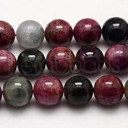 Natural Tourmaline Beads Strands G-G446-6mm-03-1