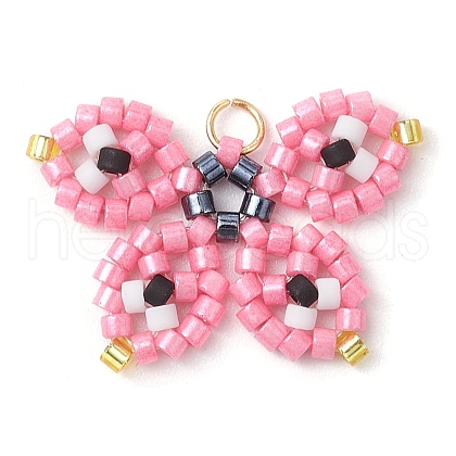Seed Beads Beaded Charms PALLOY-MZ00320-05-1