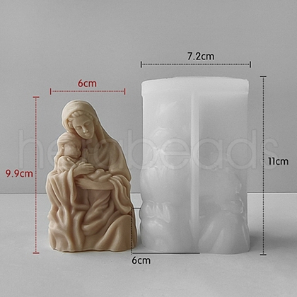 Virgin Mary Goddess Statue Candle Silicone Molds SIMO-Z004-03B-1