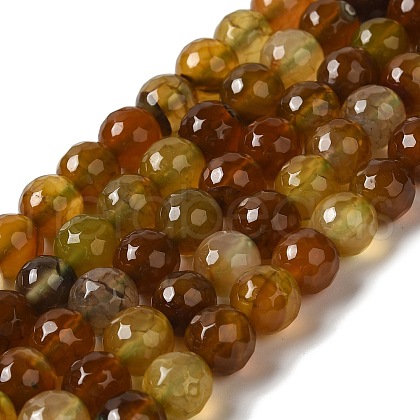 Dyed & Heated Natural Dragon Veins Agate Beads Strands G-P539-A01-26-1