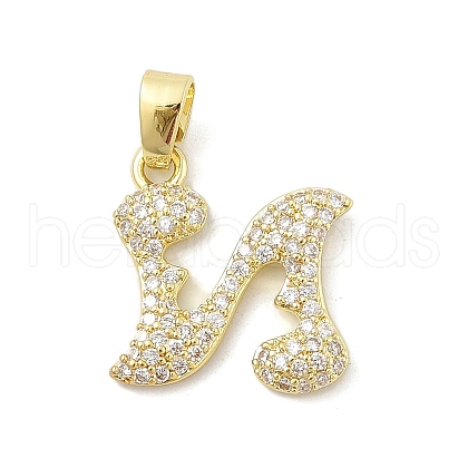 Brass Micro Pave Cubic Zirconia Pendants ZIRC-C012-01G-14-1