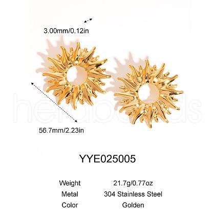 Vintage Stainless Steel Sunflower Stud Earrings for Women KZ0138-3-1