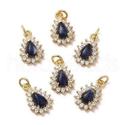 Natural Sodalit Teardrop Charms G-A034-03G-1