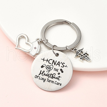 304 Stainless Steel & Alloy Keychain KEYC-YW00096-01-1