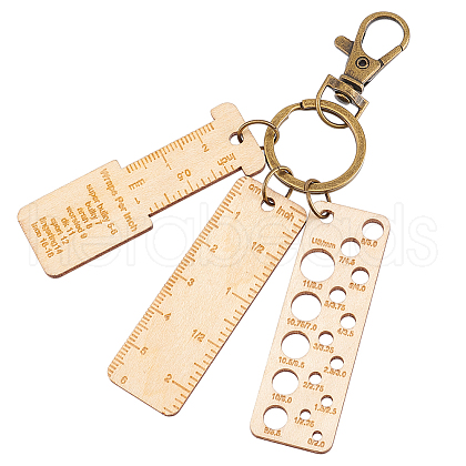 BENECREAT 1Sets Blanched Almond Wood Keychains KEYC-BC0001-19-1