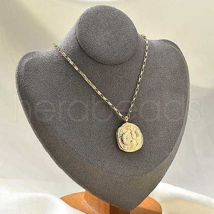 304 Stainless Steel Constellation Pendant Necklaces NJEW-K392-01G-12-1