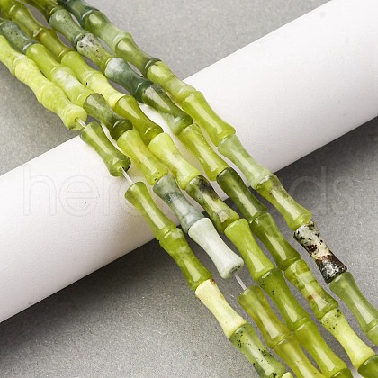 Natural Xiuyan Jade Beads Strands G-L624-G05-12x5mm-1