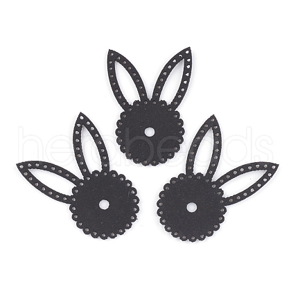 PU Leather Bunny Fabric Beads FIND-T020-058-1