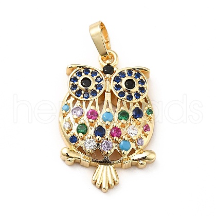 Brass Micro Pave Cubic Zirconia Pendants KK-H433-22G-1