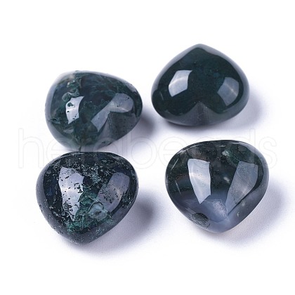Mother's Day Gifts Natural Moss Agate Heart Love Stone G-F659-B30-1