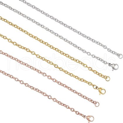 Unicraftale PVD Vacuum Plating Classic Plain 304 Stainless Steel Mens Womens Cable Chain for Necklace STAS-UN0005-34-1