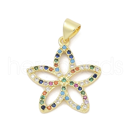 Brass Micro Pave Cubic Zirconia Pendants KK-D317-134G-1