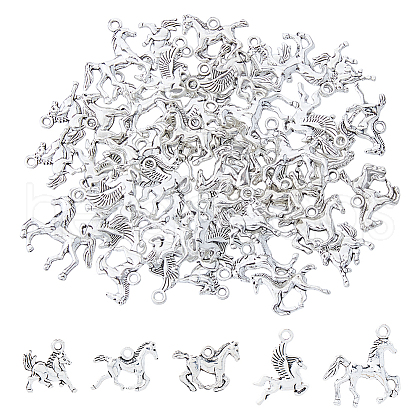 Olycraft 100Pcs 5 Styles Tibetan Style Alloy Pendants FIND-OC0003-30-1