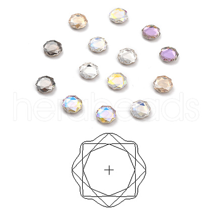 K9 Faceted Glass Rhinestone Cabochons GLAA-H106-F01-M-1