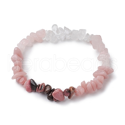 Gemstone Stretch Bracelet BJEW-JB11012-03-1