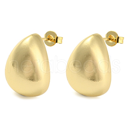 Rack Plating Brass Teardrop Stud Earrings EJEW-P242-03G-1