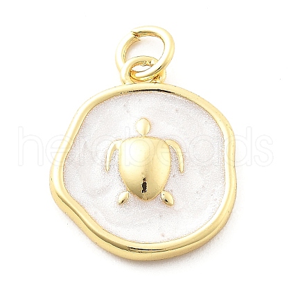 Ocean Theme Brass Enamel Pendants X-KK-Q029-01A-G-1