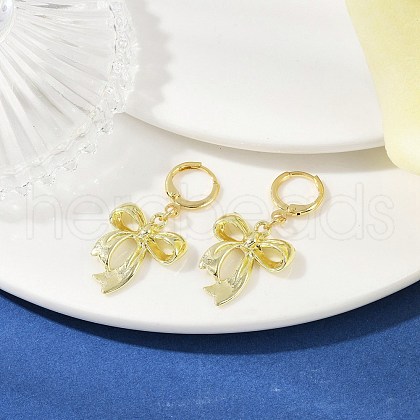 Bowknot Alloy Hoop Earrings EJEW-JE06357-02-1