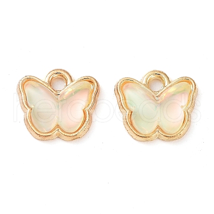 Rack Plating Alloy Glass Charms FIND-Q099-07G-07-1