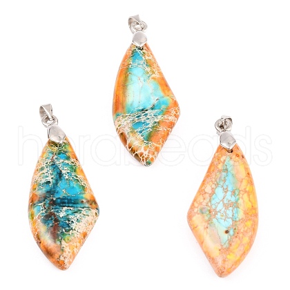 Natural Imperial Jasper Bead Pendants G-H250-07B-P-1