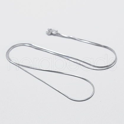 Anti-Tarnish Rhodium Plated 925 Sterling Silver Chain Necklaces STER-F039-11P-1