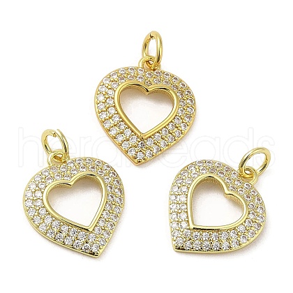 Brass Pave Cubic Zirconia  Pendants KK-Z028-16G-1
