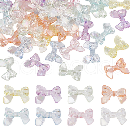 GOMAKERER 96Pcs 8 Colors Transparent AB Color Acrylic Beads TACR-GO0001-02-1