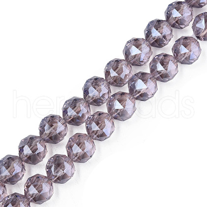 Electroplate Transparent Glass Beads Strands EGLA-N002-34A-C01-1