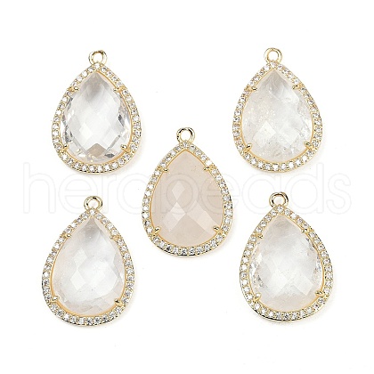 Natural Quartz Crystal Faceted Pendants G-I382-05G-10-1