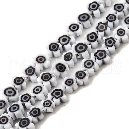 Handmade Millefiori Glass Bead Strands LAMP-J035-4mm-18-1