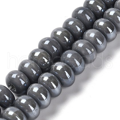 Porcelain Rondelle Beads PORC-Q001-01G-1