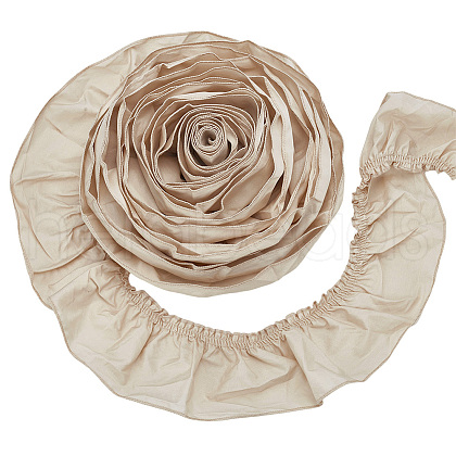 Cotton Pleated Lace Trim Ribbon OCOR-WH0097-25A-1