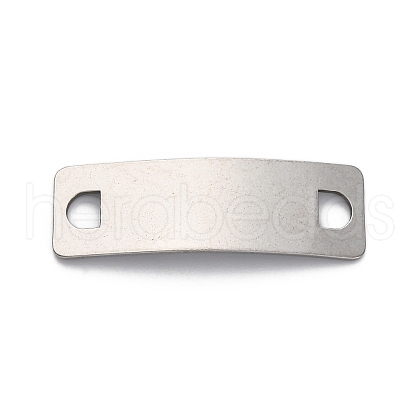 201 Stainless Steel Curved Rectangle Connector Charms STAS-S171-06P-1