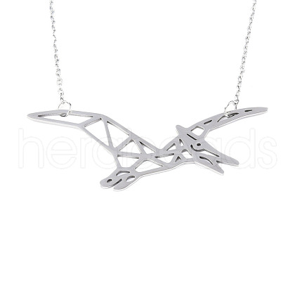 Non-Tarnish 201 Stainless Steel Pendant Necklaces NJEW-T009-JN059-1-40-1