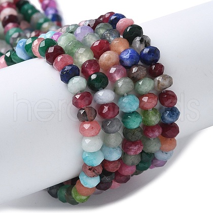 Dyed Natural Malaysia Jade Rondelle Beads Strands X-G-E316-2x4mm-55-1