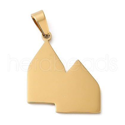 Ion Plating(IP) 304 Stainless Steel Pendants STAS-C079-11G-1