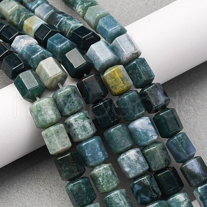 Natural Moss Agate Beads Strands G-R015-A01-1
