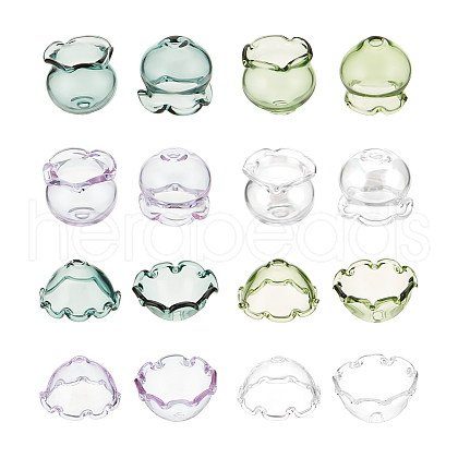 Unicraftale 16Pcs 8 Styles Glass Bead Cone for Wind Chimes Making FIND-UN0015-65-1