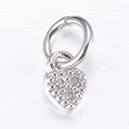 Brass Micro Pave Cubic Zirconia Charms ZIRC-E135-29P-1