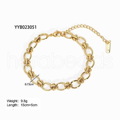 Simple Stainless Steel Chain Link Bracelets for Summer Beach PM6439-13-1