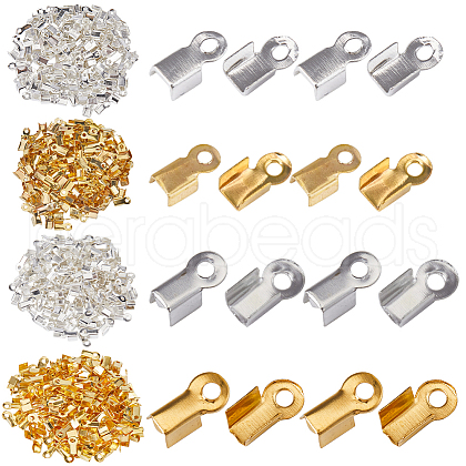 SOFPLATE 1200Pcs 4 Style Iron Folding Crimp Ends IFIN-SP0001-07-1