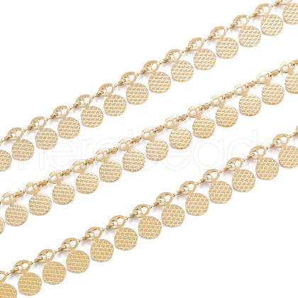 Handmade PVD Vacuum Plating 304 Stainless Steel Wafer Charms Chains CHS-M004-12G-1