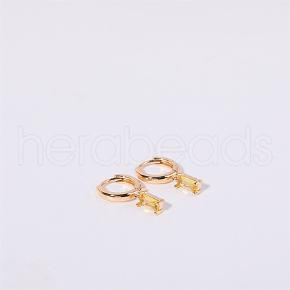 Brass Micro Pave Cubic Zirconia Hoop Earrings WGF8540-11-1