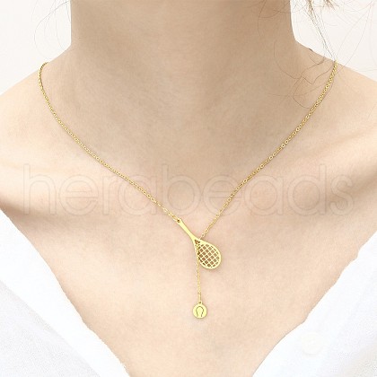 304 Stainless Steel Pendant Lariat Long Necklaces for Women FS-WG3DA04-04-1