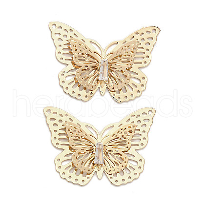 Brass Micro Pave Clear Cubic Zirconia Pendants KK-A250-01G-1